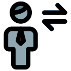 Data transfer among the members of the group with opposite arrows icon