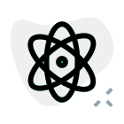 Science class with nucleus and atoms revolving around it icon