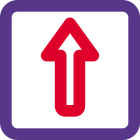 Up arrow direction for the forward place in the lane icon