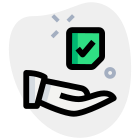 Share election result, hand with tick-mark isolated on a white background icon