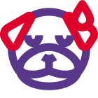 Pug dog tired facial expression with cold sweat icon