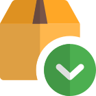 Down arrow on a Logistic delivery box layout icon