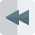 Rewind arrow function on multimedia keyboard layout icon