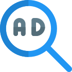 Search or find ads on online portal icon