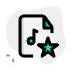 Favorite music from the user playlist library icon