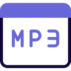 Music library of mp3 collection on web portal icon