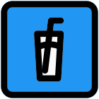 Drinking soda during hot summer outdoors icon