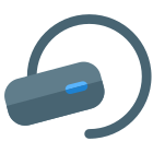 Ear fixed mono headphone for wireless communication icon