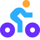 Radfahren auf Straße icon