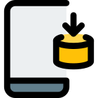 Mobile downloads section into an Android operating system icon