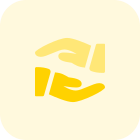 Hands connecting concept of support and team effort icon