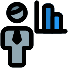 Bar graph chart of the businessman sharing the graph icon