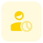 Chart graph for a visualization and statics of global social media profile index icon