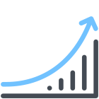 右肩上がりのグラフ icon