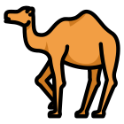 외부-낙타-이슬람-동물-사막-이슬람-종교-따라-선-색-따라 icon