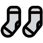 Socks are cleaned and washed in a washing machine icon