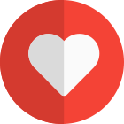 Heart shape logotype for smartwatches for measuring pulse rate icon