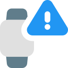 Critical battery alert notification on smartwatch layout icon