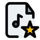 Favorite music from the user playlist library icon