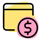 Monetization of web content with a dollar sign icon