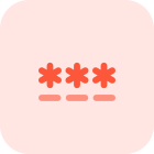 Input login passcode with private asterisk symbol icon