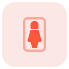 Woman toiled stickman avatar in a shopping mall icon