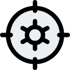 Setting button on target isolated on a white background icon