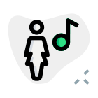Businesswoman using music player on a smartphone icon