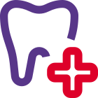 Dentistry Specialty Hospital isolated on a white background icon