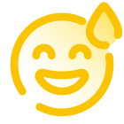汗をかいた笑顔のアイコン icon
