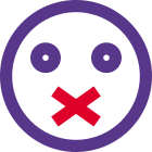 Mouth crossed for forbidden speaking expression emoji icon