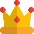 King crown with gems isolated on white background icon