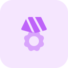 Ribbon with flower shape medal for the Honorable mentions of high ranking officers icon