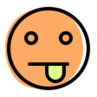 Funny tongue stuck-out emoji, mocking and funny icon