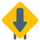 Down straight way for backward location signal icon