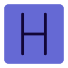 Helicopter signal with alphabet H on a roof top icon