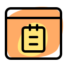 Online notes making application on a web browser icon