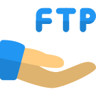 Share FTP server link to the peers isolated on white background icon