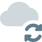 Reload and syncing loop arrows on a cloud server icon