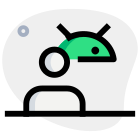 Android operating system user isolated on a white background icon