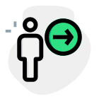 Employee with a right direction arrow indication icon