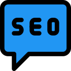 Seo chat and message conversation on chat bubble icon