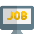 Searching for job seeking website on a desktop computer icon