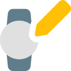 Edit smartwatch setting with pencil logotype layout icon