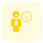 Information of a large company messenger with i button icon