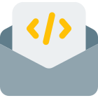 Programming software coding list shared via mail icon