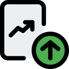Line chart file uploaded on a company server icon
