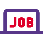 Job listing portal access on a laptop icon