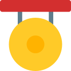 Chau gong is referred to chinese gong suspended gongs icon