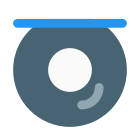 Compact disc is inserted in a player for entertainment purposes icon